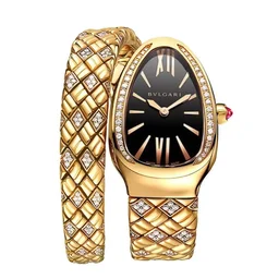 Bvlgri Party Wear Diamond Luxury π Snake Kada Watch For Women's - Black