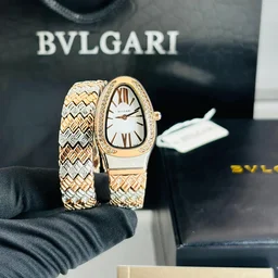 Bvlgri Party Wear Diamond Luxury π Snake Kada Watch For Women's - Black