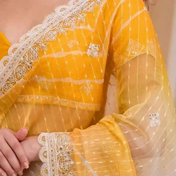 Partywear Haldi Special Saree - Yellow