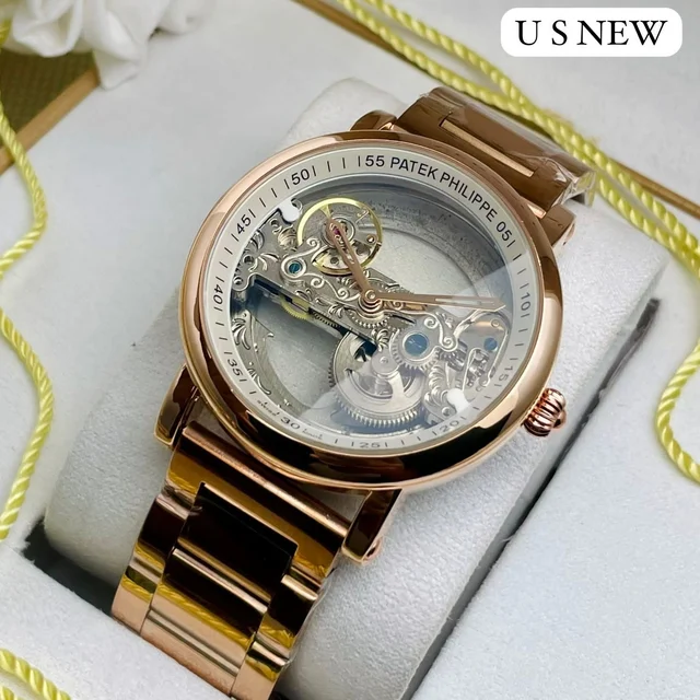 Patek Phillips Patek Philippe Skeleton Watch – Luxury Automatic Design - Gold 2