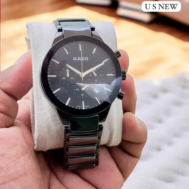 Rado Ceramic Chronograph High Quality Wrist Watch - Black