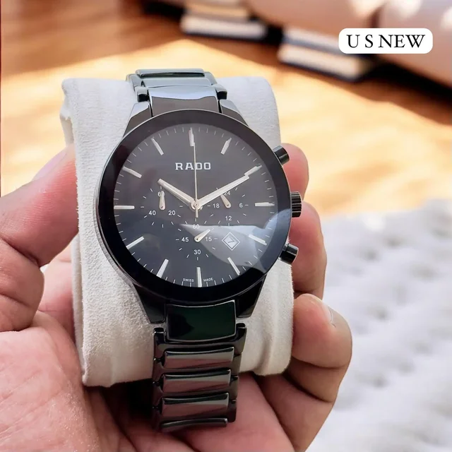 Rado Ceramic Chronograph High Quality Wrist Watch - Black