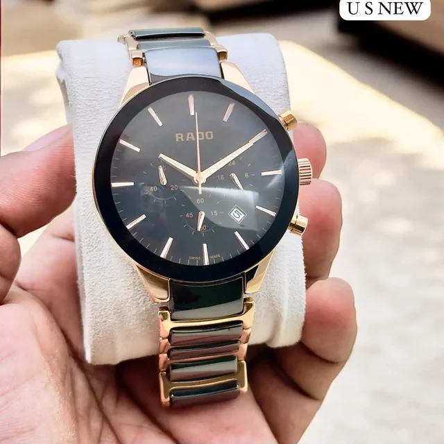 Rado Ceramic Chronograph High Quality Wrist Watch - Black