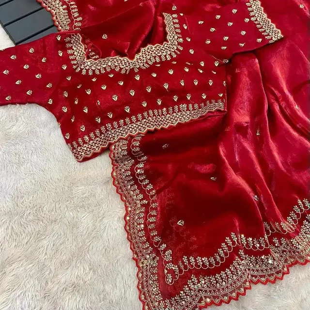 Jimmy choo Red Jimmy Choo Designer Saree - Red