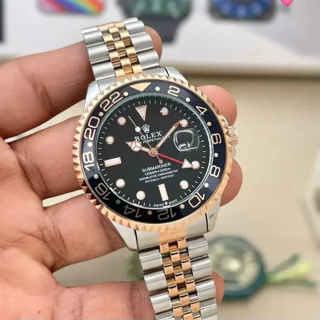 Rolex GMT full Bazel 43mm Wrist Watch For Mens - Silver Black