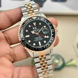 Rolex GMT full Bazel 43mm Wrist Watch For Mens - Silver Black
