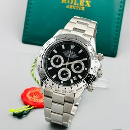 Rolex Men’s Premium Watch with Heavy Metal Chain | Luxury Steel Belt - white dial
