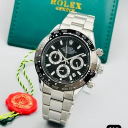 Rolex Men’s Premium Watch with Heavy Metal Chain | Luxury Steel Belt - white dial