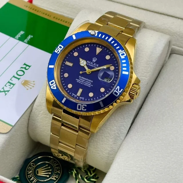 Rolex Watch for Men Luxury Timepiece - Blue