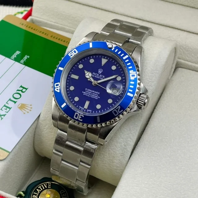 Rolex Watch for Men Luxury Timepiece - Blue
