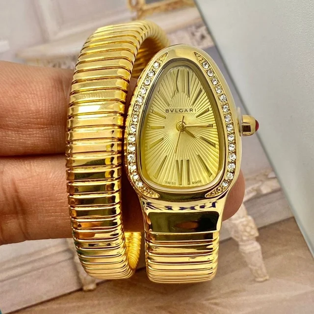 Bvalgarie Silver And Gold Snake Dial,power Full Japaneese Machinery And Stainless Steel - silver
