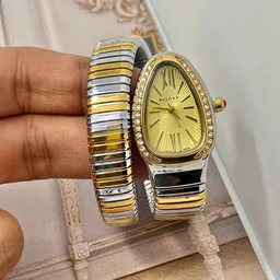 Bvalgarie Silver And Gold Snake Dial,power Full Japaneese Machinery And Stainless Steel - silver
