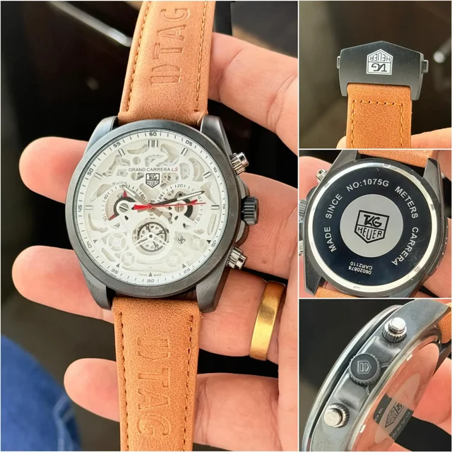 tag heuer carrera cr7 7aa mens chronograph watch - brown
