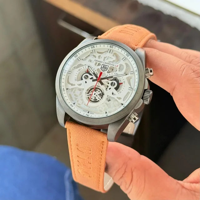 tag heuer carrera cr7 7aa mens chronograph watch - brown