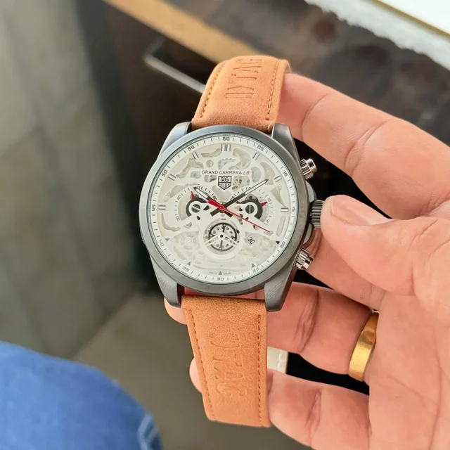tag heuer carrera cr7 7aa mens chronograph watch - brown