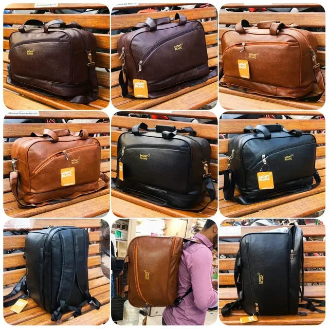 Travel DUFFLE Bag , 6 Compartments For Men's And Women's - brown