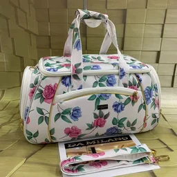 Traveling, Jeambag In Shoulder Carry With Adjustable Long Belt - White