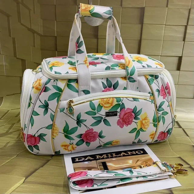 Traveling, Jeambag In Shoulder Carry With Adjustable Long Belt - White