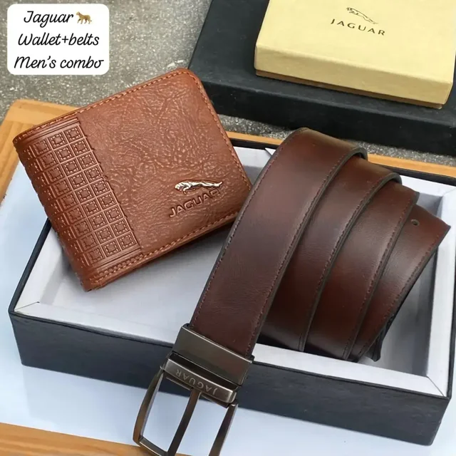 Wallet & Belt Combo for Men Jaguare - Black
