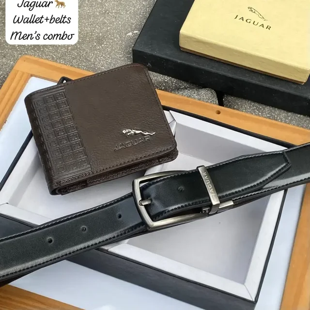 Wallet & Belt Combo for Men Jaguare - Black