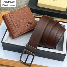 Wallet & Belt Combo for Men Jaguare - Black