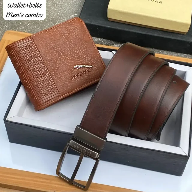 Wallet & Belt Combo for Men Jaguare - Black