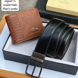 Wallet & Belt Combo for Men Jaguare - Black