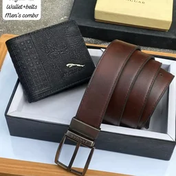 Wallet & Belt Combo for Men Jaguare - Black
