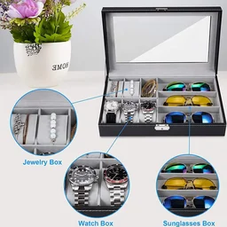 Watch Sunglasses jwellery organiser box - Black