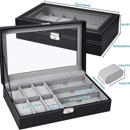Watch Sunglasses jwellery organiser box - Black