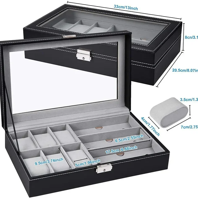 Watch Sunglasses jwellery organiser box - Black