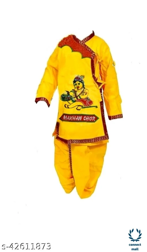 Krishna dress - 18-24months, Yellow, Cotton