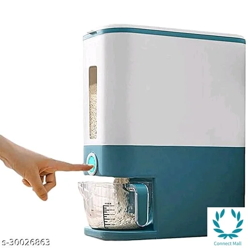 Rice Storage Container 10kg Gray Colour - 10kg, Blue, 1 Pc