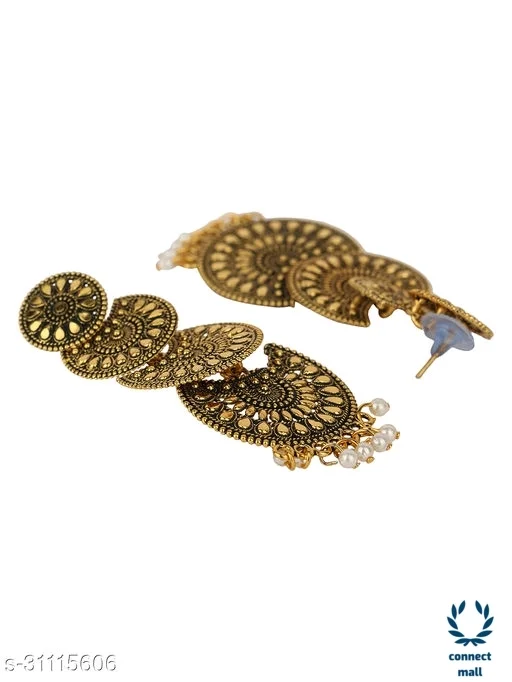 Round Long latest Golden Earrings for women & Ladies