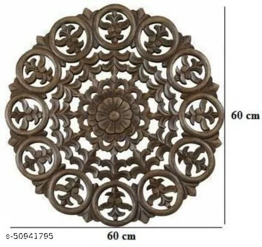 VAS Collection Home Handicraft Wood Mandala Print Circle Toran/Wall Decor/Wall Hanging For Home, Office and Botico 30 inch - (Length×Breadth ×Height)60cm×60×60cm, Green, Wood, 3