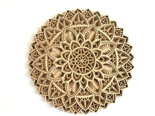 DIVINE CRAFT Laser Cut Wood Mandala print For Hom/Office Wall Toran