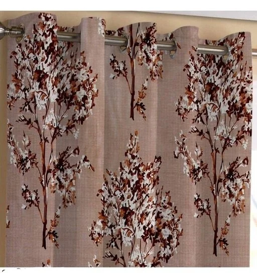 3D Printed Polyester Room Darkening 7Feet Door length Curtains (Pack Of 3)