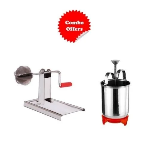 NANDANVAN Stainless Steel Meduvada Maker and Manual Hand Coconut Gratter kitchen Accessories Combo Offer Pack of 2