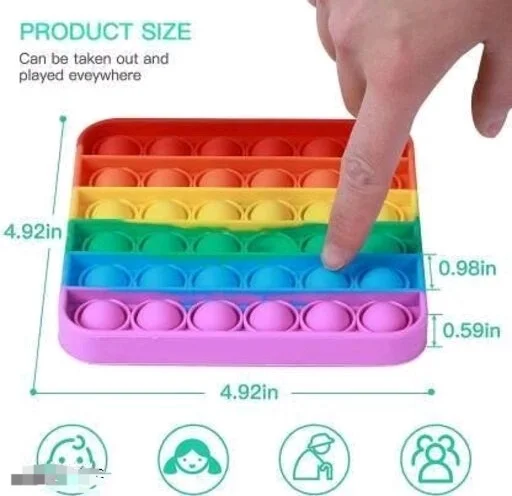 VISHUMOBOO Popit Fidget Toys, Push Pop Bubble Fidget Sensory Toy Non Toxi Flexiable Weigjtless toy Suitable For All Ages(Above 3Yrs)Combo pack