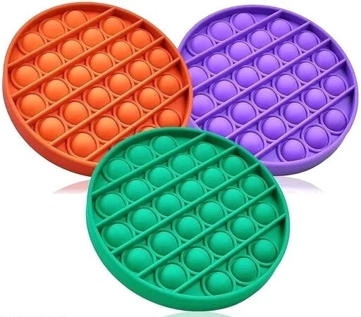 VISHUMOBOO Popit Fidget Toys, Push Pop Bubble Fidget Sensory Toys Non Toxic Flexiable Weigjtless Circle toy Suitable For All Ages(Above 3Yrs)Combo pack of 3 Circle - Circle