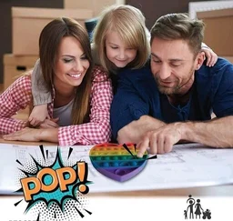 VISHUMOBOO Popit Fidget Toys, Push Pop Bubble Fidget Sensory Toys Non Toxic Flexiable Weigjtless Circle toy Suitable For All Ages(Above 3Yrs)Combo pack of 3 Circle - Circle