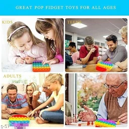 VISHUMOBOO Popit Fidget Toys, Push Pop Bubble Fidget Sensory Toys Non Toxic Flexiable Weigjtless Circle toy Suitable For All Ages(Above 3Yrs)Combo pack of 3 Circle - Circle