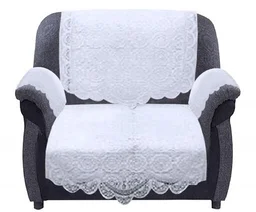 Reversable Cotton 5 Seater Sofa Cover With 6 Pieces Arms cover And 1 Center Table Cover Use Both Side, Living Room, Drawing Room, Bedroom, Guest Room (Set Of17, White) - White