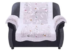 Reversable Cotton 5 Seater Sofa Cover With 6 Pieces Arms cover And 1 Center Table Cover Use Both Side, Living Room, Drawing Room, Bedroom, Guest Room (Set Of17, White) - Floral Printed White