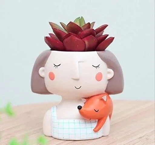 Handmade cute Ressin with Design of 4 Gang of Girls pot planter /Design Multipurpose pot For Home Decor Garden - Pack of 1