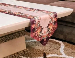 Groki Embroidery Cotton Table Runner for Party /Wedding 16*72 inch/ Home Decoration - Brown, Embroidery
