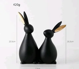 Black Rabbit Pair Decorative showpiece statue for Vaastu Figurine Home Decor Office /Living Room - Bunny