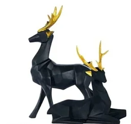 Black Rabbit Pair Decorative showpiece statue for Vaastu Figurine Home Decor Office /Living Room - Deer