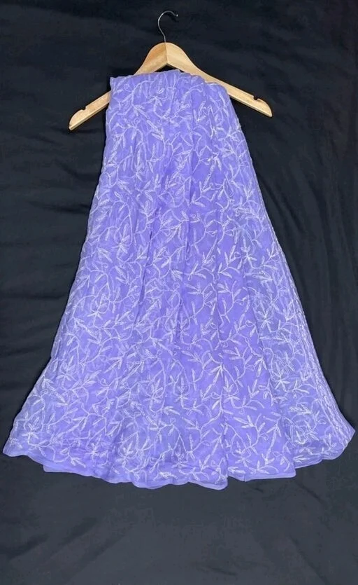 Afia Lucknowi Handmade Tepchi work Georgette lucknowi Saree - Purple