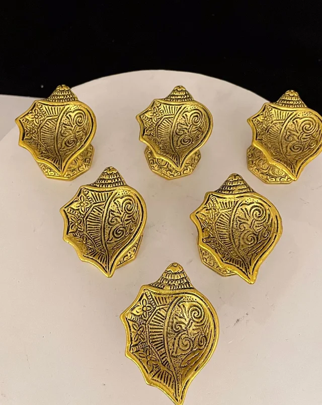 Brass Lotus Diya set of 6/ Brass oil lamp/ Diya For Puja/ Temple and Home Decor / Lakshmi Ganesh pooja Deepak / kamal shape Diya - Peacock